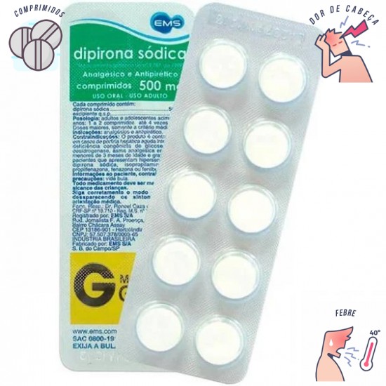 Dipirona 500 mg  EMS 10 comprimidos